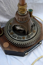 BRUTALIST INDUSTRIAL HEAVY LAMP 1950S DUGDILLS TYPE REAL COG GEAR MACHINERY vgc