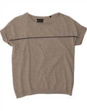MARC O'POLO Womens Short Sleeve Boat Neck Jumper Sweater UK 14 Medium Grey DN66