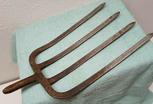 Vintage garden potato - potato, fork