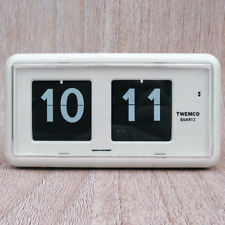 TWEMCO Rectangular Style Retro Bedroom Desktop Flip Clock QT30 White - GQT30W
