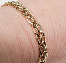 9ct gold bracelet interlinked 6mm curb ladies 9 carat yellow gold new boxed