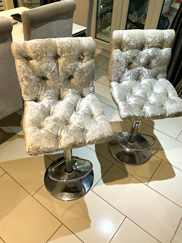 Set silver tufted velvet - 2,