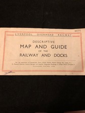 Vintage Liverpool overhead railway descriptive map and guide of the railway&dock