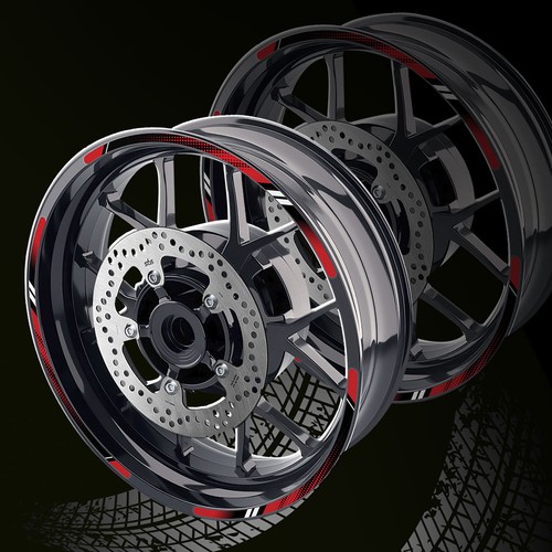 Red rim wheel - red, sticker