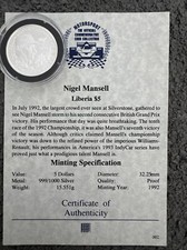 1992 Nigel Mansell Liberia $5