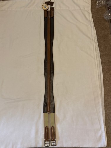 Blue ribbon leather girth - ribbon,