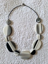 ONE BUTTON from John Lewis statement necklace, monochrome look