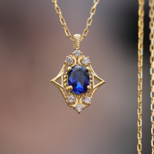 Blue sapphire necklace - sapphire,