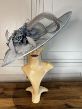 Vixen Pale Blue Sinamay Feather Hatinator Mother Wedding Races Guest Party Event