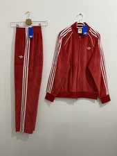 Adidas Originals Superstar Velour Tracksuit Better Scarlet White Size XL