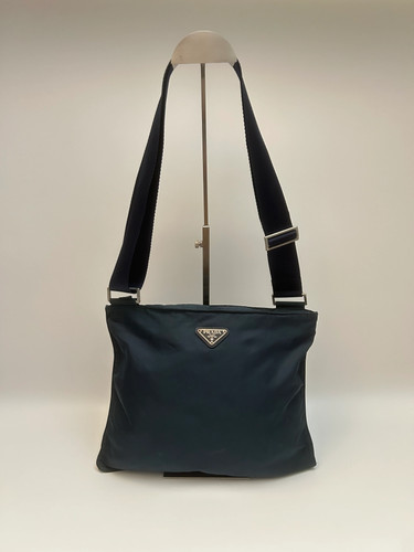 Prada navy messenger - messenger, bag