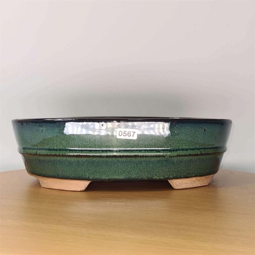 27cm glazed bonsai pot oval - bonsai,