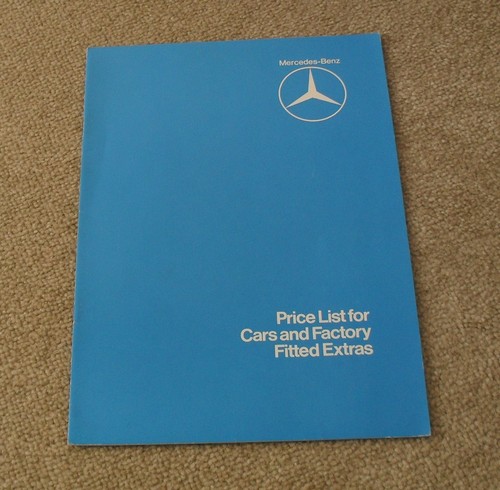 Mercedes price guide 1980 - mercedes,