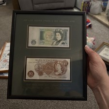 Framed 10 Shilling And 1 Pound
