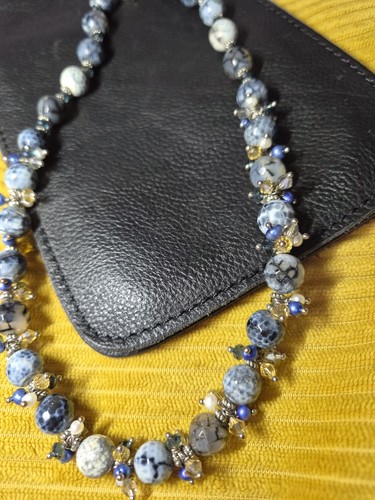 Stunning necklace blue - necklace.,