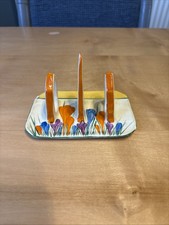 Clarice Cliff Bizarre Newport Pottery Crocus Toast Rack