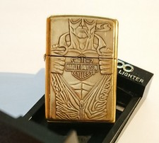 Harley Davidson Macho Man Barrett Smythe Vintage Brass Zippo Lighter, c. 1993