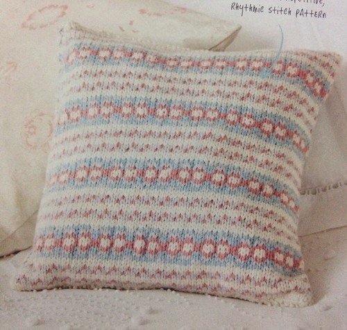 Spring fair isle cushion aran - spring,