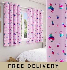 Pink Unicorns Kids Curtains