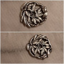 2 x Floral Silver Tone Pendant Earring Blanks Jewellery Crafting Supplies