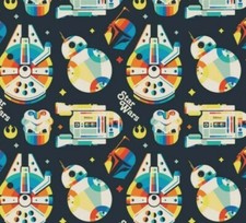 Star Wars Retro Droids Trooper Falcon cotton Fabric Fat Quarter 1/4 yard FQ 