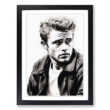 James Dean Line Framed Canvas