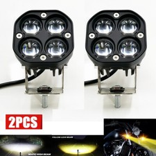 2x 3inch Motorcycle LED Headlight Motorbike Driving Fog Spot Lights Amber white