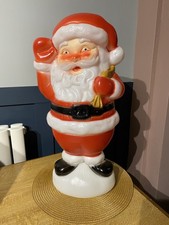 Vintage Santa Blow Mold Light Up Father Christmas Outside Garden Xmas