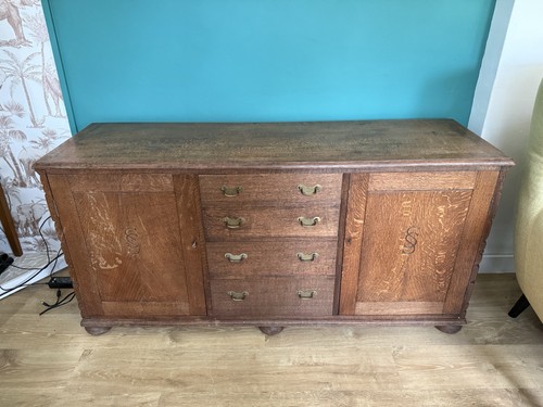 Solid oak sideboard - sideboard, 156cm
