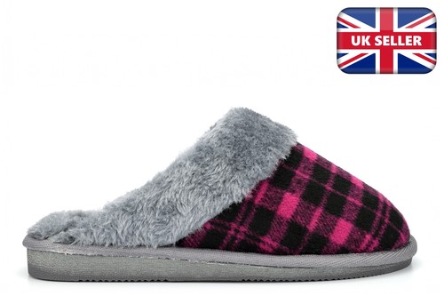 Womens tartan mule slippers - womens,