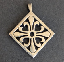 Sterling Silver Malcolm Gray Celtic St Magnus Cross Heart Pendant Ortak Orkney