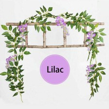 7FT Artificial Wisteria Vine Garland Plant Foliage Trailing Flowers Home Decor