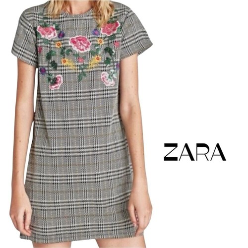 Zara black gray plaid mini - zara,