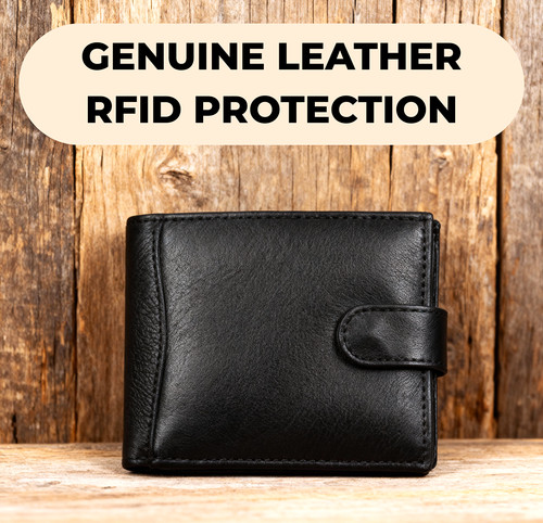 Mens rfid blocking genuine - rfid,