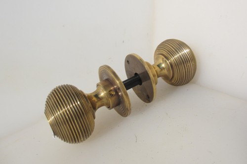 Brass beehive door knobs - beehive,