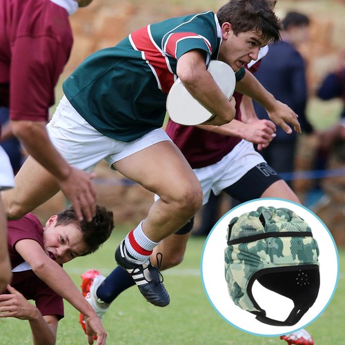 Rugby with ear headgear for - ear,
