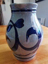 West German Gerzit Staffer Stoneware Jug Water Pitcher blue 