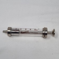Vintage 5cc Rocket Glass & Steel Syringe Interchangeable Swiss Made Medical 