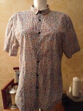 ●NEXT x LIBERTY●WHITE/BLUE/RED~DITSY PRINT SLIM FIT SHIRT~SIZE UK LARGE (40/42)