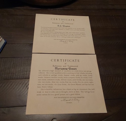 Wwii homefront certificates - 2,