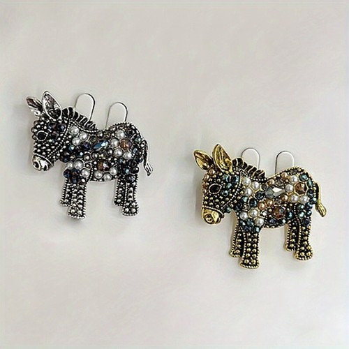 2pcs pearl donkey - 2pcs, brooch