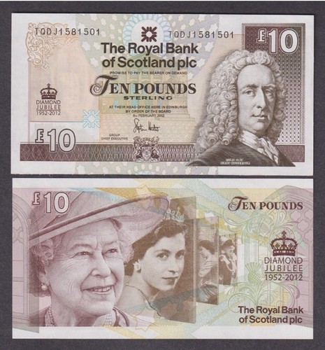 Unc rbs ten pounds - unc,