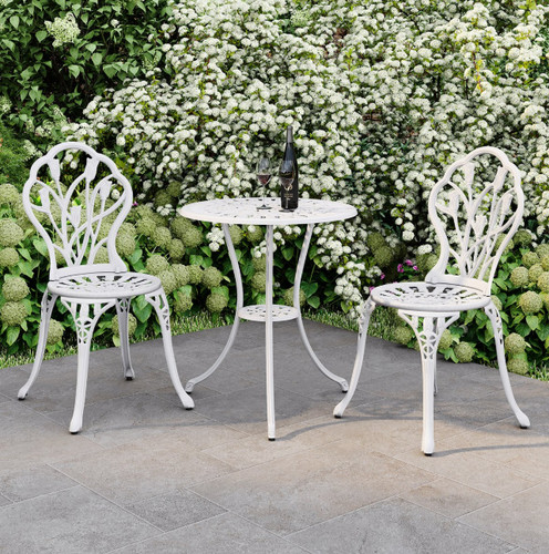 Cast aluminium tulip bistro - aluminium,
