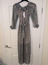 Brand New With Tags Topshop Women's Snake Print Dress - Size 10