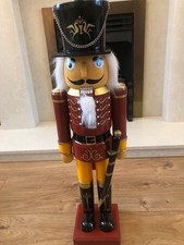 German Nutcracker (Red Soldier) Handmade Wooden Christmas Ornament 23 1/2” Tall