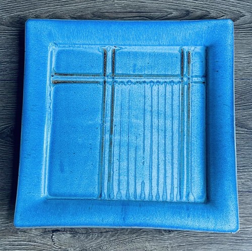 Signed studio pottery blue - pottery,