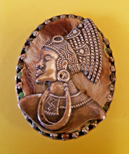 Stunning Handmade Vintage White Metal Candida Simba South African Brooch