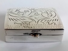 Solid Silver Pill Box. Fully