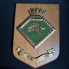 HMS Dolphin wall shield plaque crest Royal Navy RN