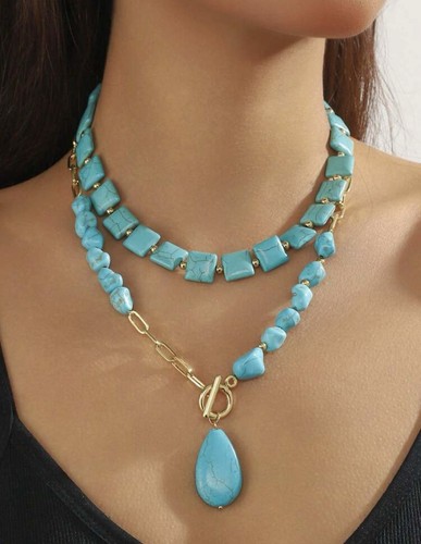 Boho turquoise layered beaded - boho,